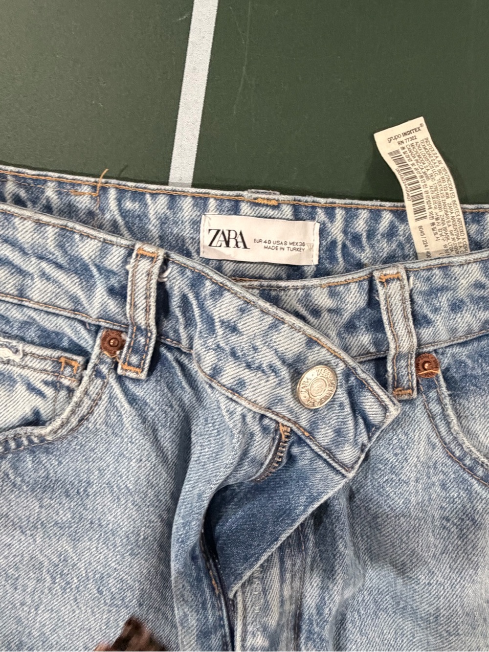 Zara Light Blue Men's Straight Jeans - Picture 3 of 4